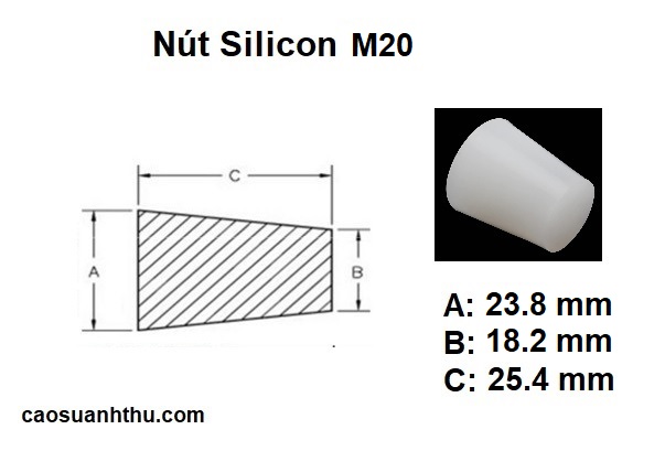 Bản vẽ nút silicon M20